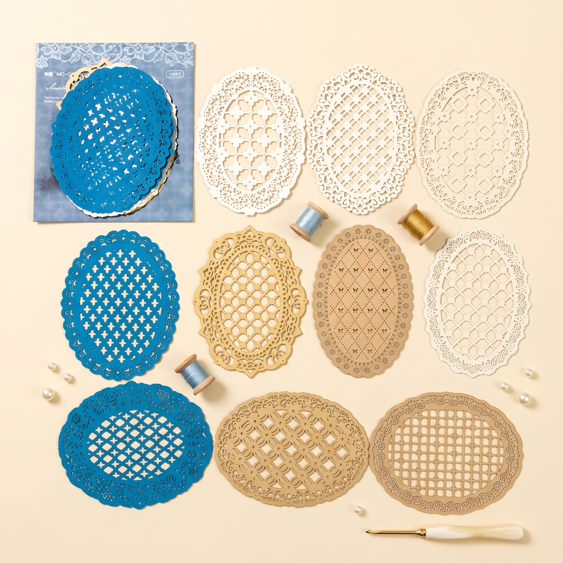 Vintage Crochet Paper Set