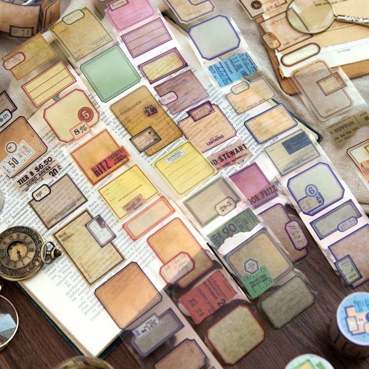 Vintage Label Washi Sticker Roll