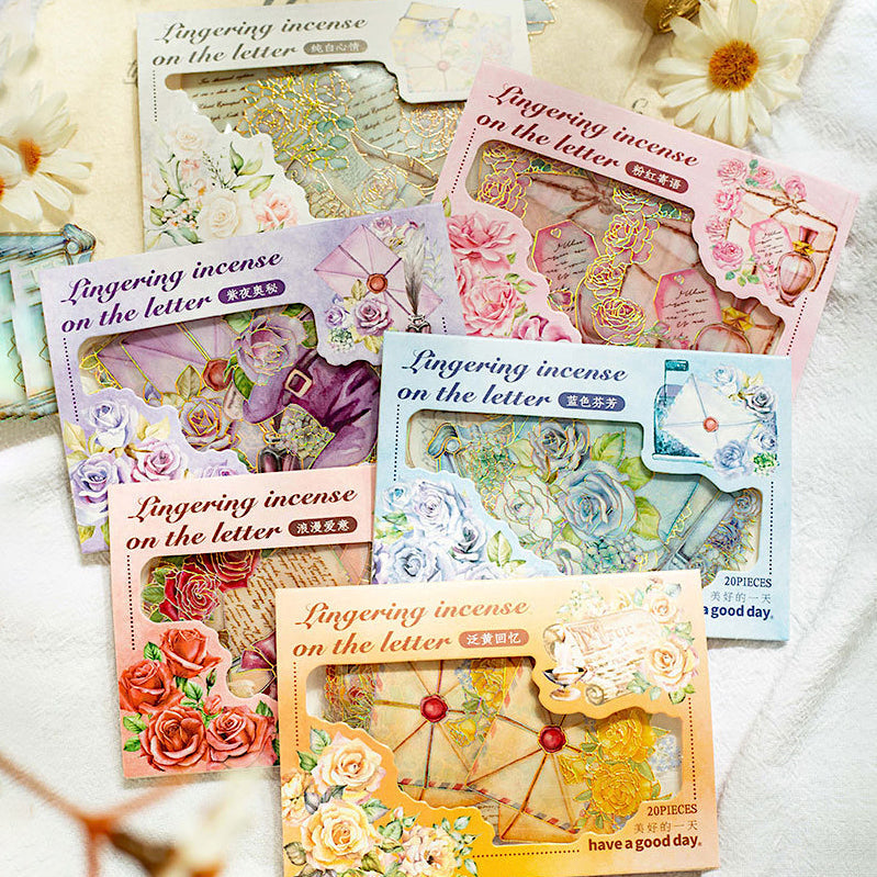 Vintage Letters Gold Foil Stickers