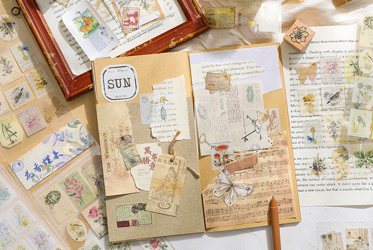 Vintage Letter Stamp Stickers