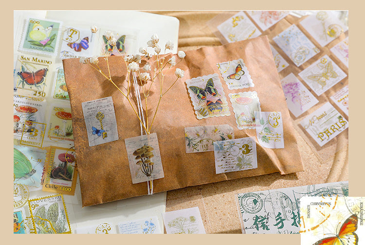 Vintage Letter Stamp Stickers