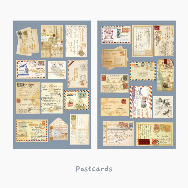 Vintage Letter Stamp Stickers