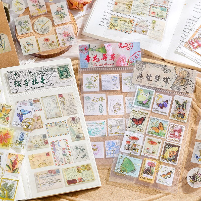 Vintage Letter Stamp Stickers
