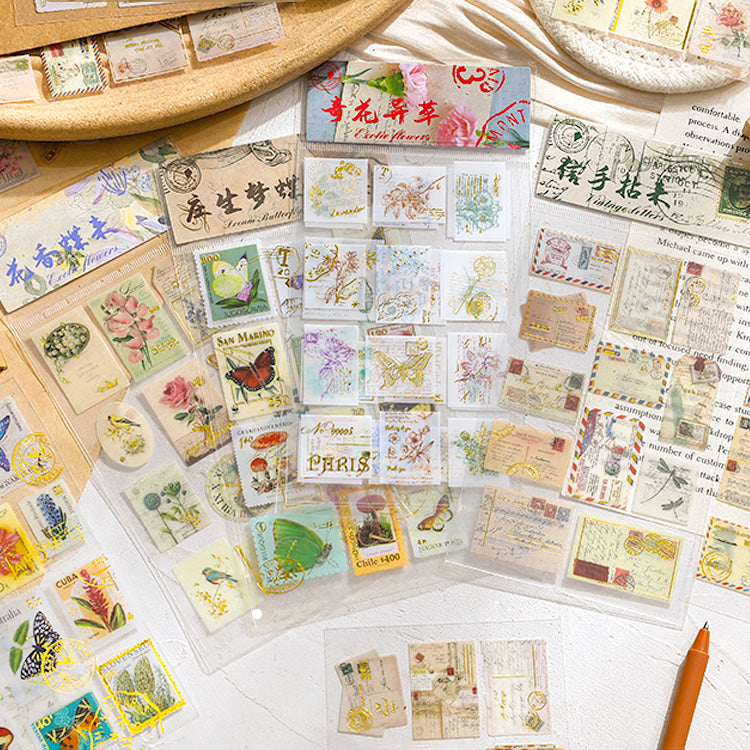 Vintage Letter Stamp Stickers