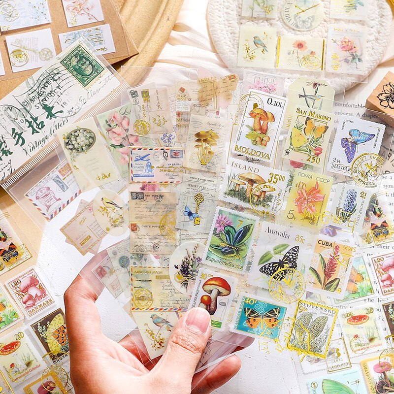 Vintage Letter Stamp Stickers