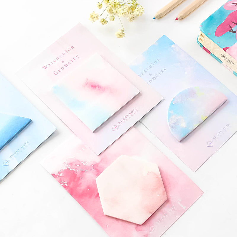 Watercolor & Geometry Sticky Notes