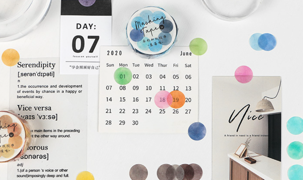 Watercolor Dot Masking Sticker Roll