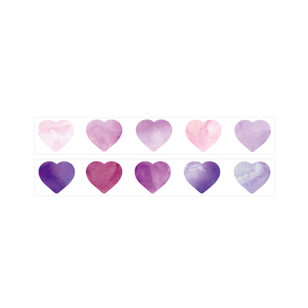 Watercolor Heart Masking Sticker Roll