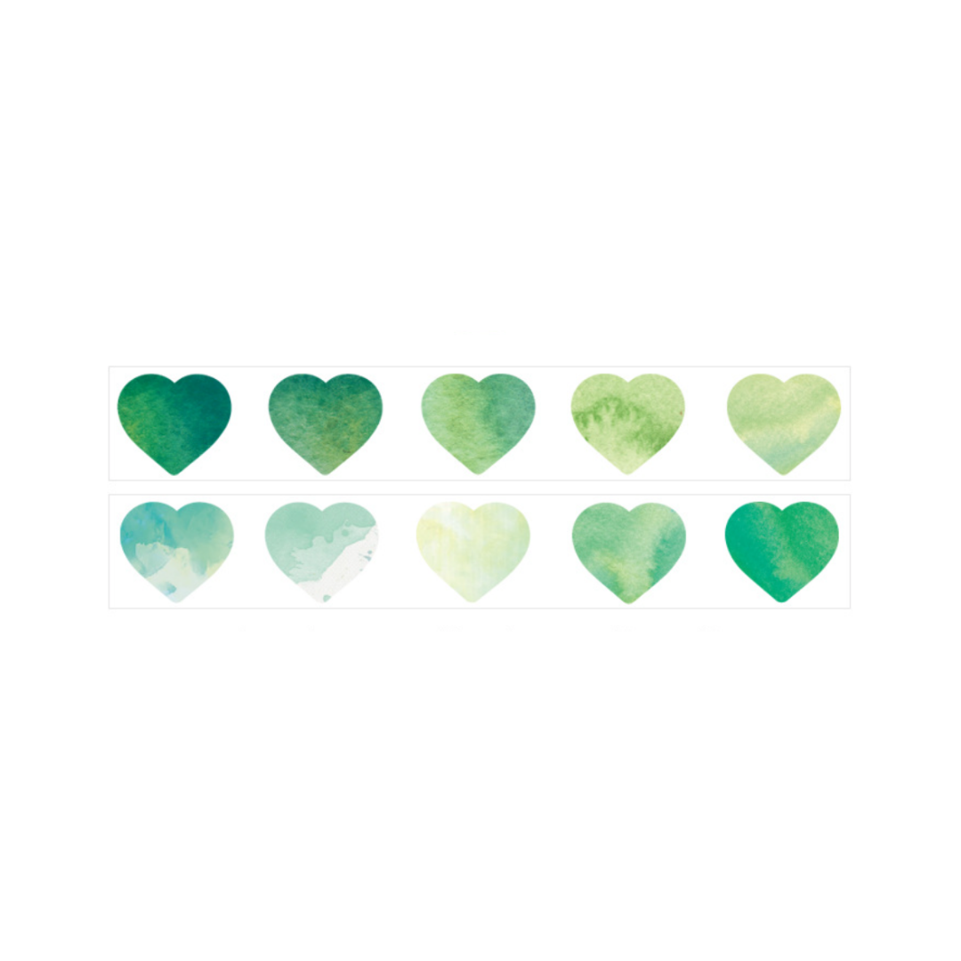 Watercolor Heart Masking Sticker Roll