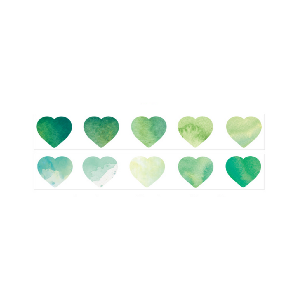 Watercolor Heart Masking Sticker Roll