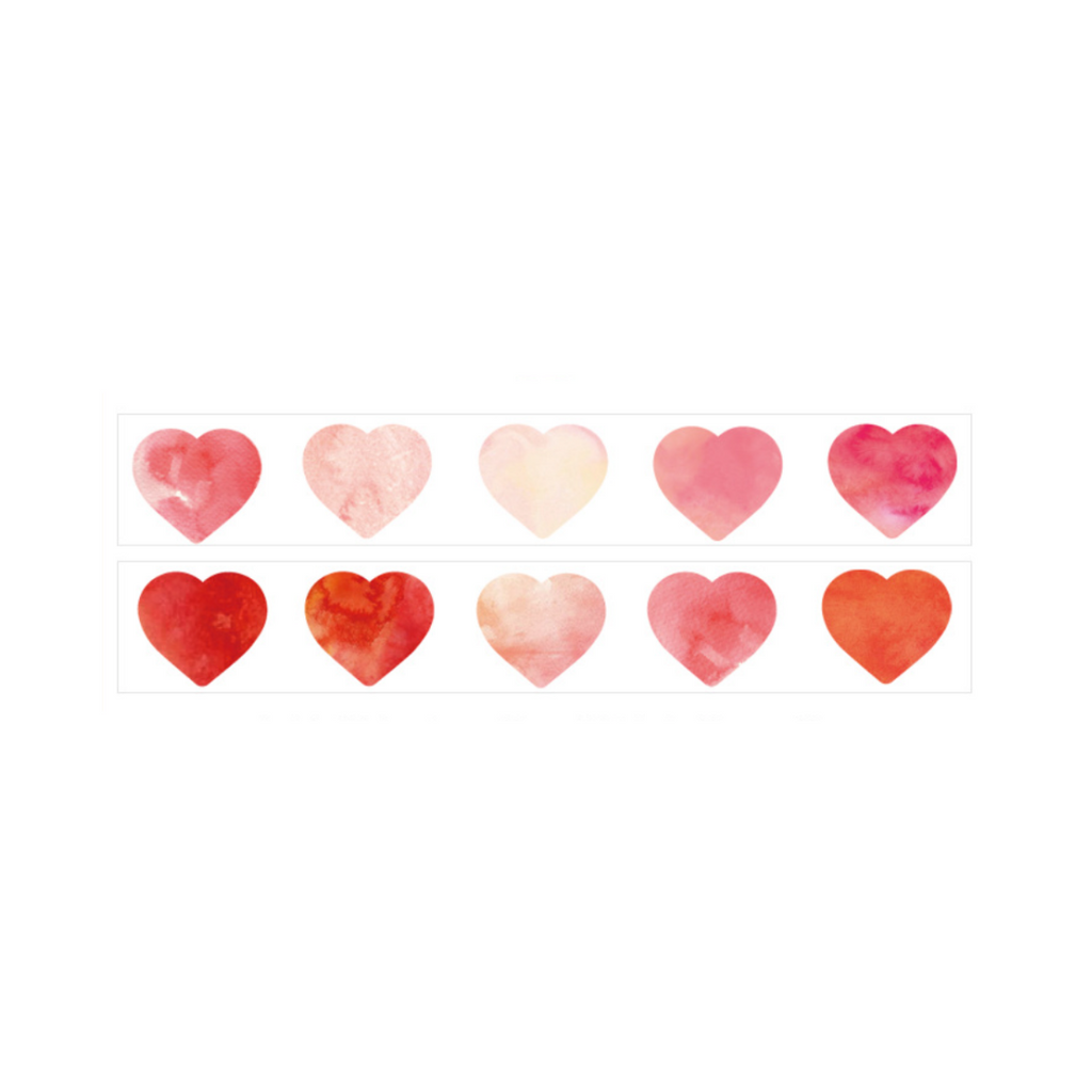 Watercolor Heart Masking Sticker Roll