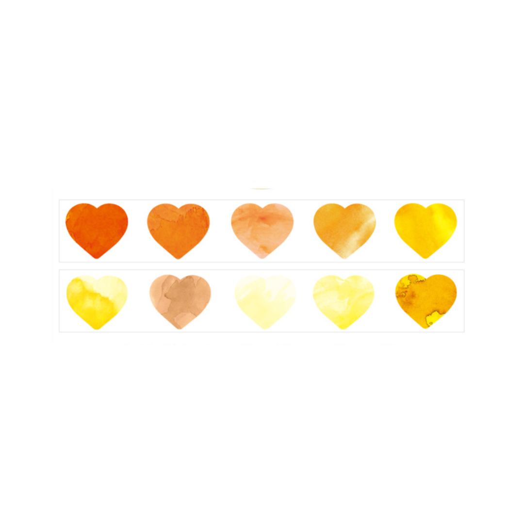 Watercolor Heart Masking Sticker Roll
