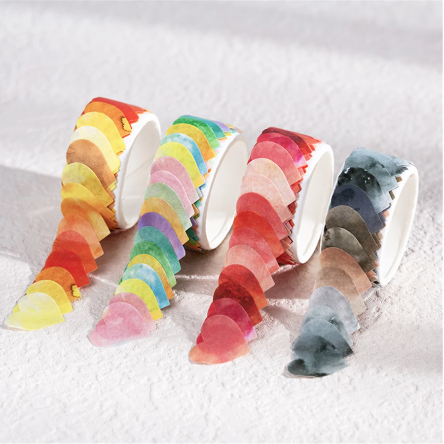 Watercolor Heart Masking Sticker Roll