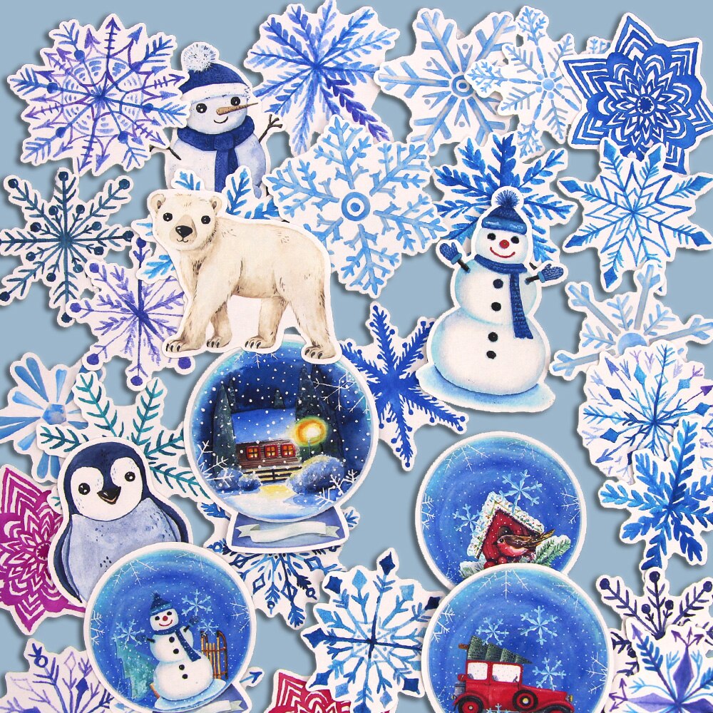 White Winter Paper Stickers