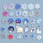 White Winter Paper Stickers