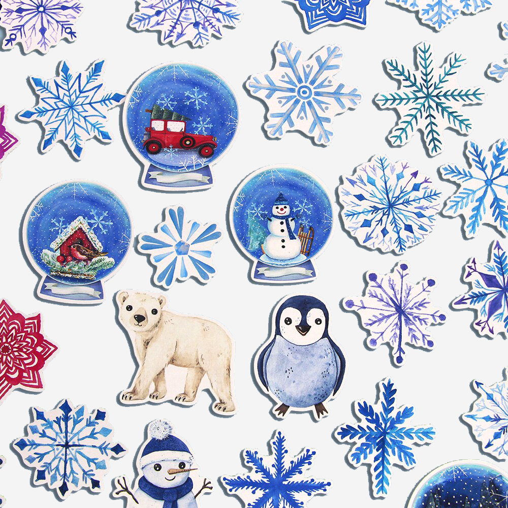 White Winter Paper Stickers