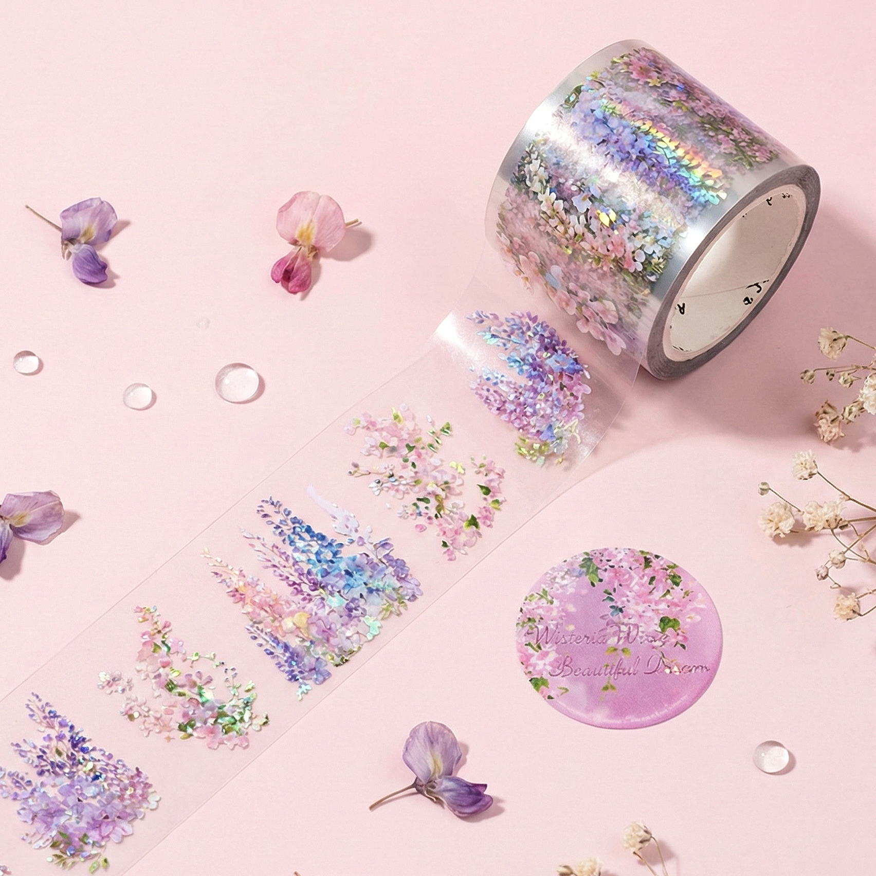 Wisteria Wine Holo Clear Masking Tape - Extra Large