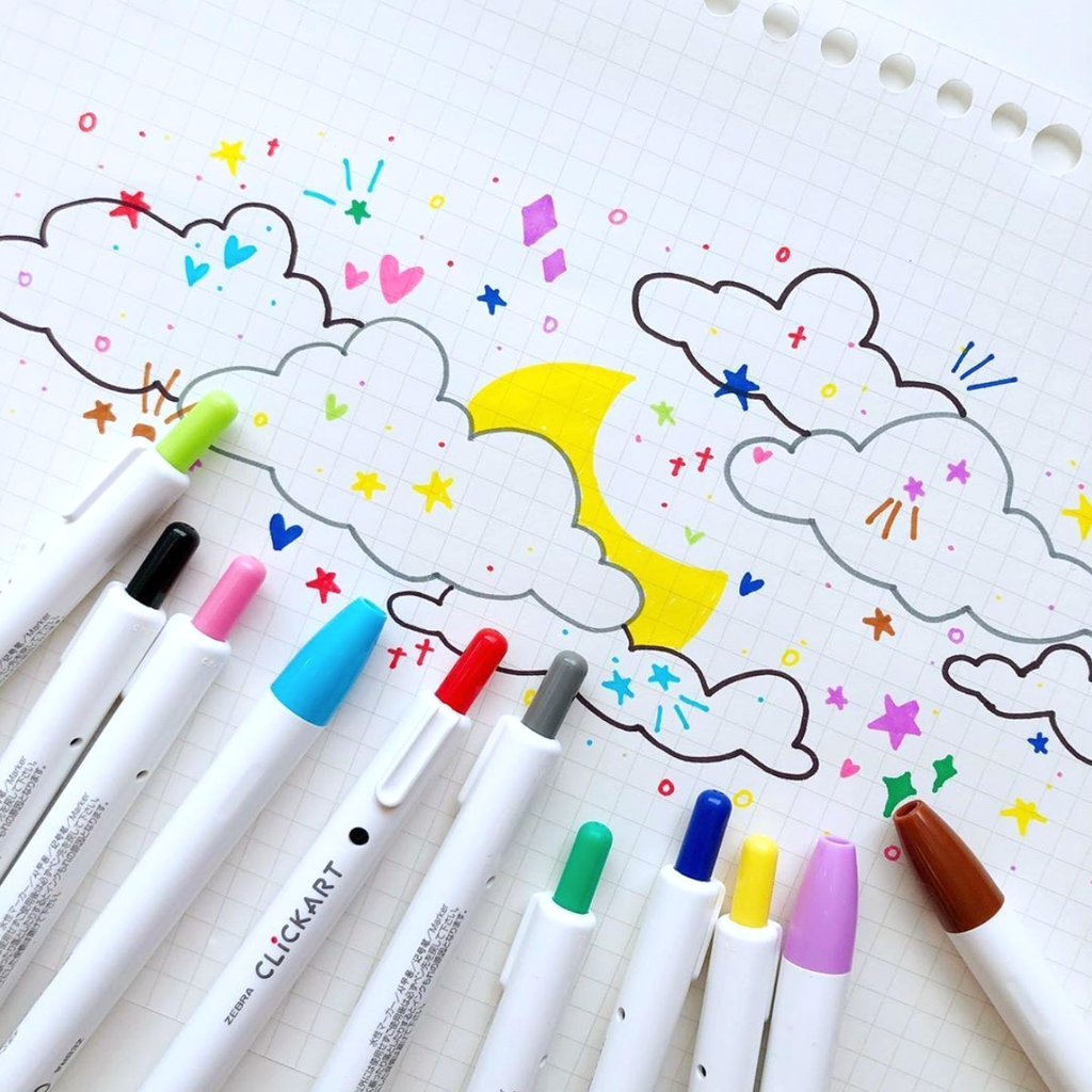 Zebra Clickart Knock Sign Pen 12 Color Set - Standard
