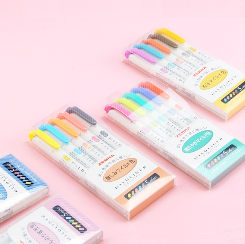 Zebra Mildliner Double Sided Highlighters - 5 Warm Color Set