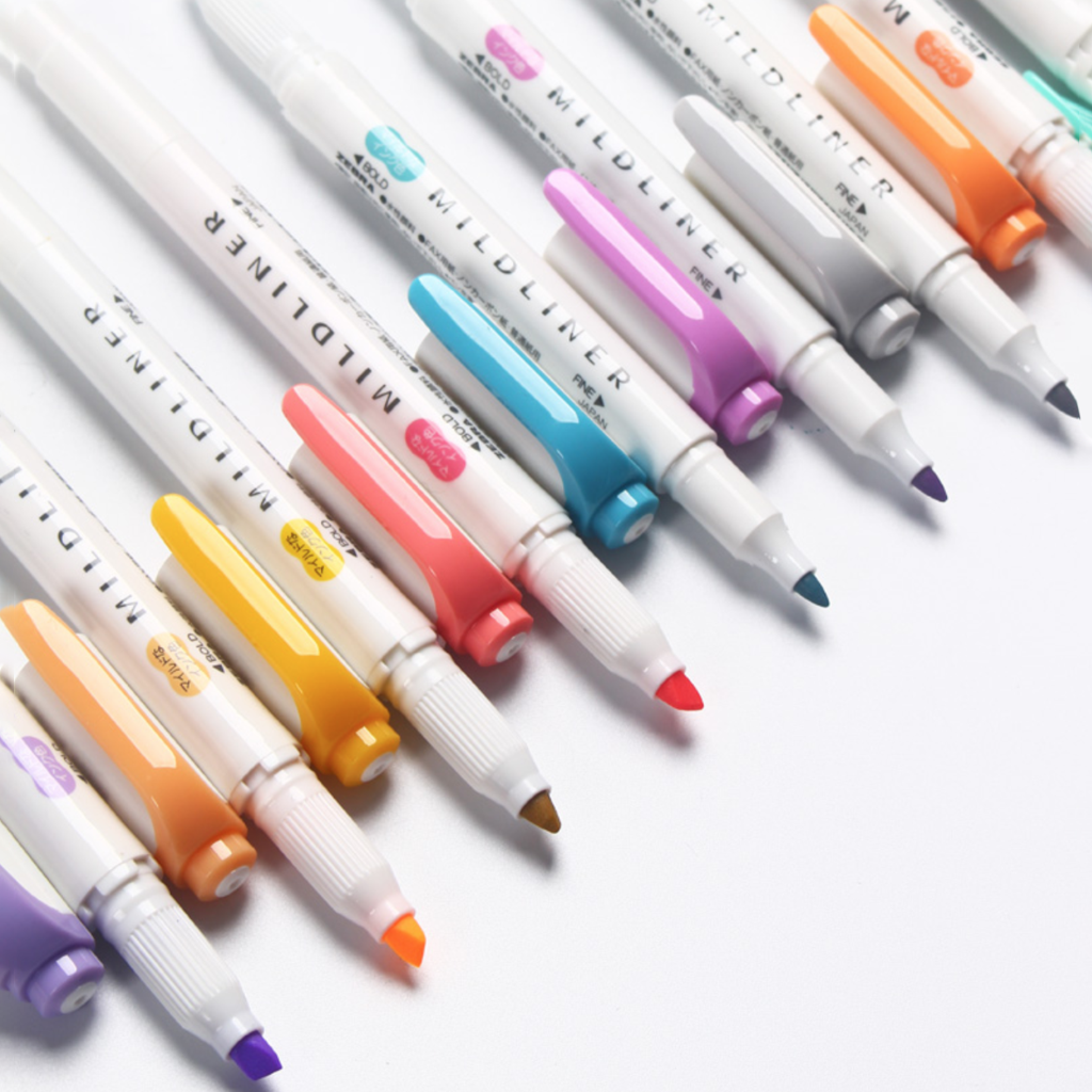 Zebra Mildliner Double Sided Highlighters - 5 Rare Color Set