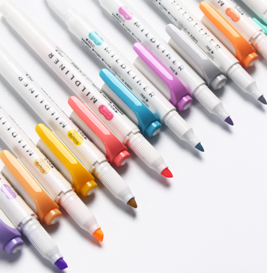 Zebra Mildliner Double Sided Highlighters - 5 Fine Color Set (NEW)