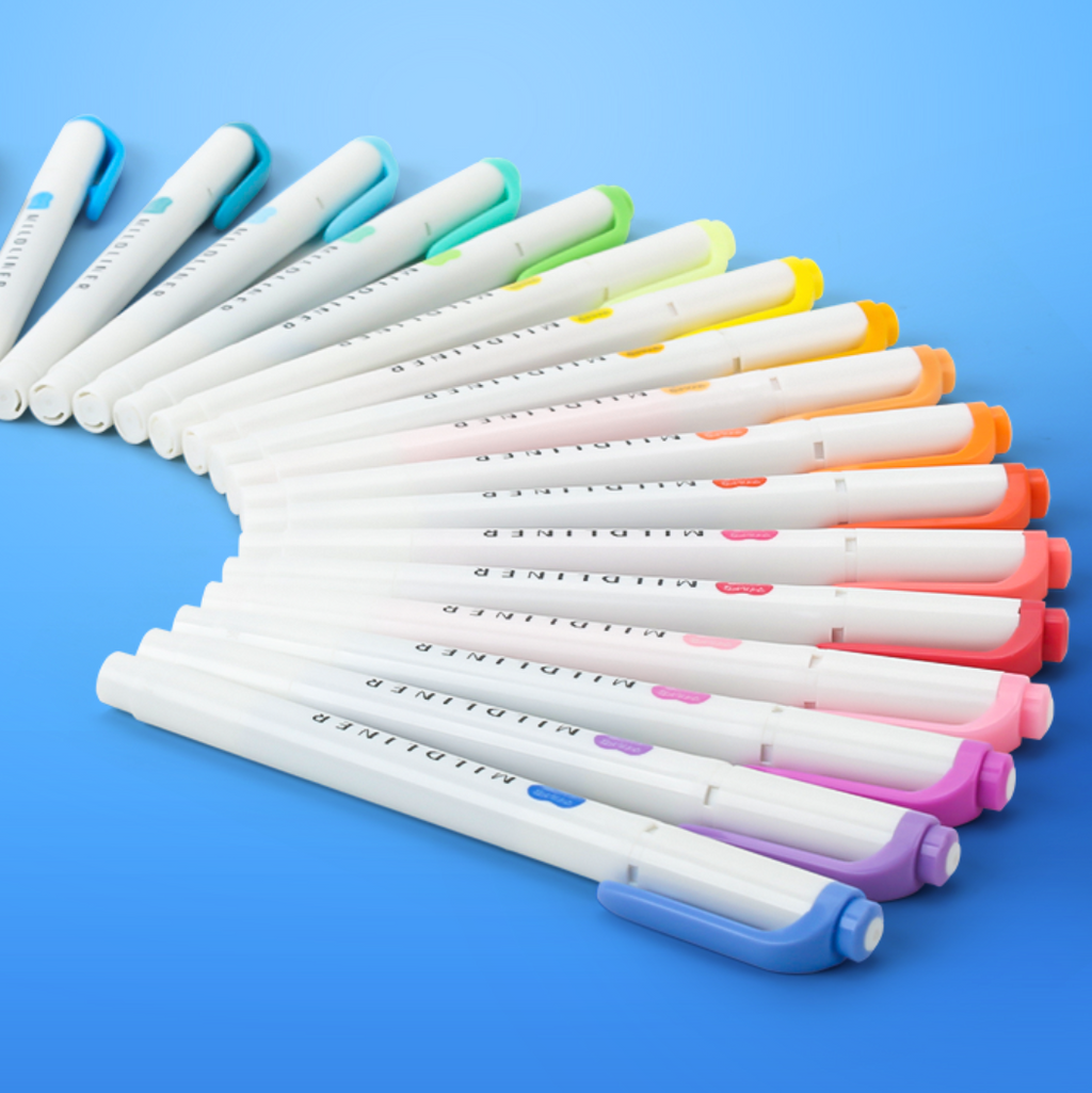 Zebra Mildliner Double Sided Highlighters - 5 Fine Color Set (NEW)