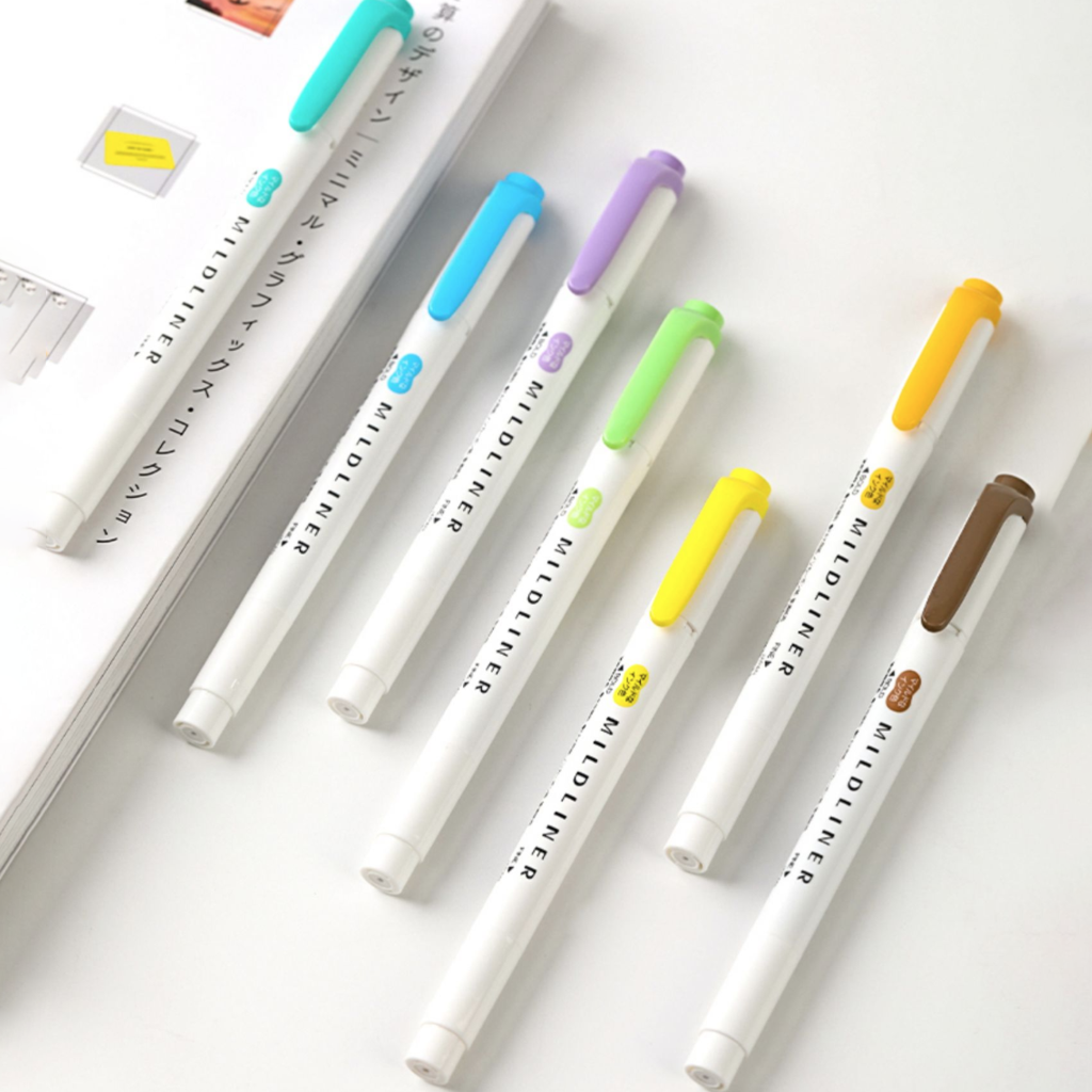 Zebra Mildliner Double Sided Highlighters - 5 Rare Color Set