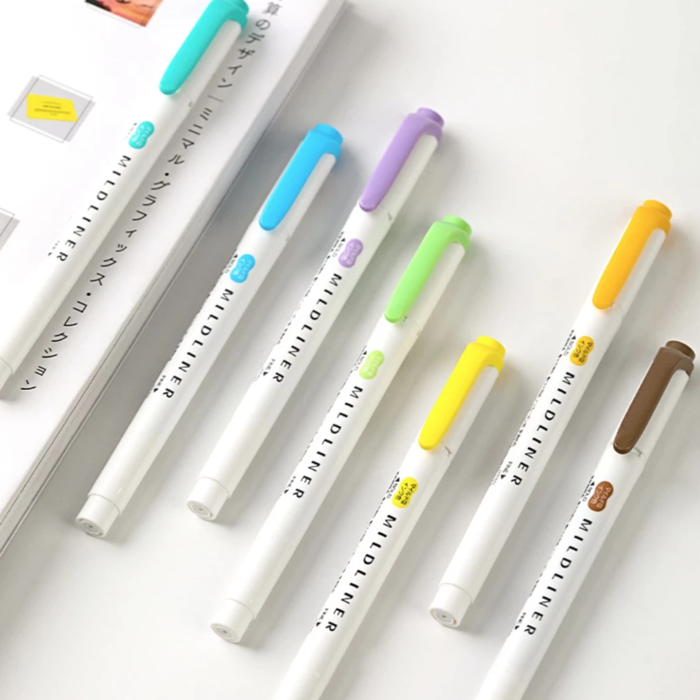 Zebra Mildliner Double Sided Highlighters - 5 Cool Color Set