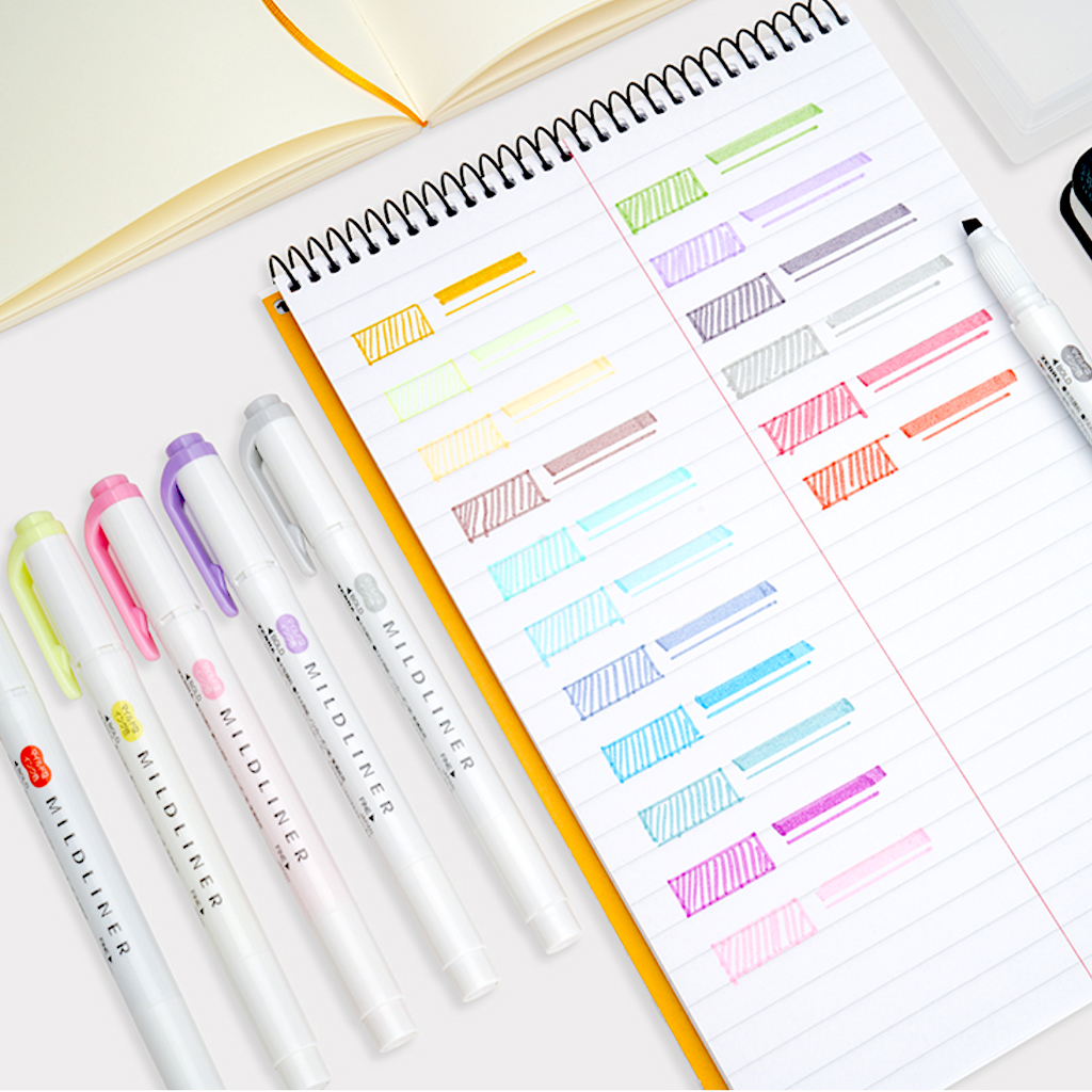 Zebra Mildliner Double Sided Highlighters - 5 Cool Color Set