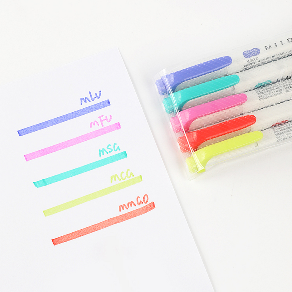 Zebra Mildliner Double Sided Highlighters - 5 Fine Color Set (NEW)