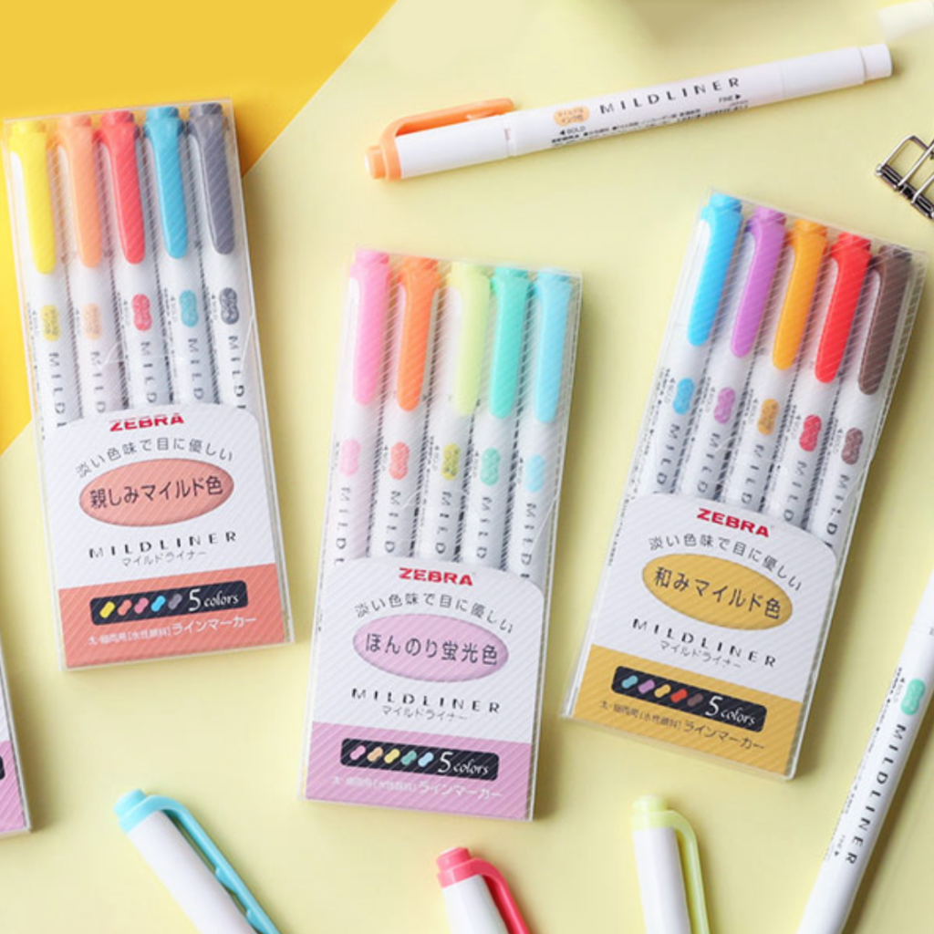 Zebra Mildliner Double Sided Highlighters - 5 Warm Color Set