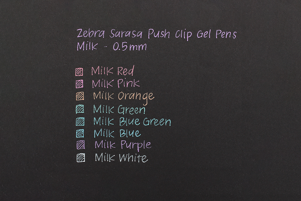 Zebra Sarasa Clip Milk Color Gel Pen - 8 Color Set