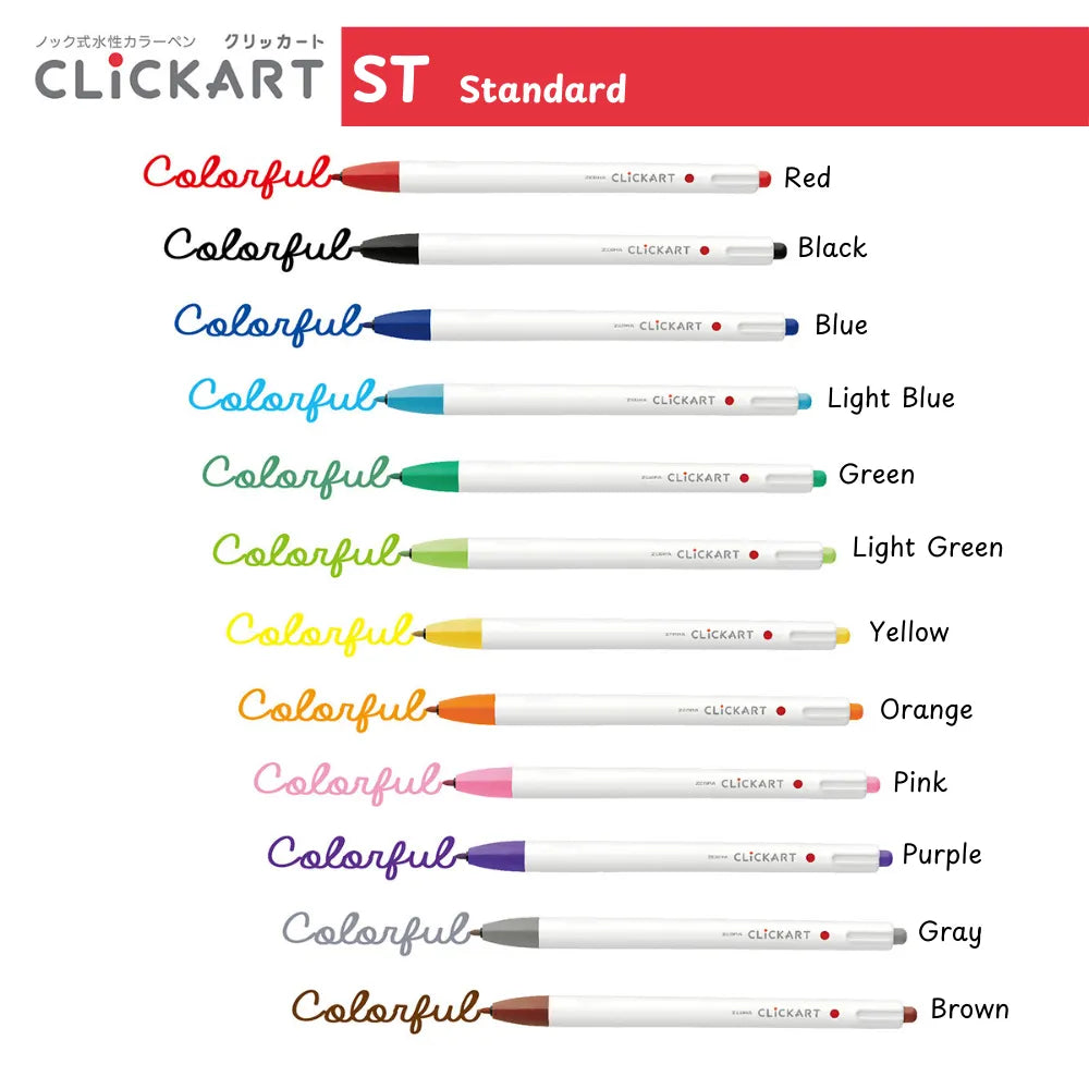 Zebra Clickart Marker Set - Standard - 12 colors