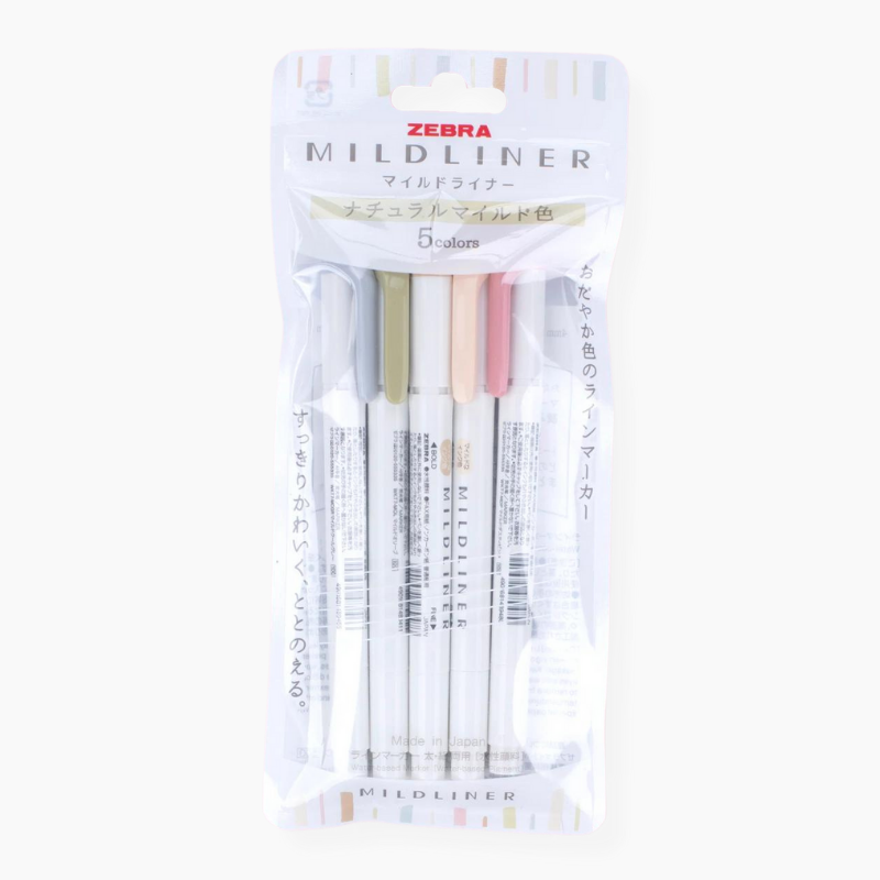 Zebra Mildliner Double Sided Highlighters - Mild Natural