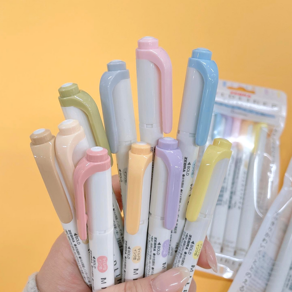 Zebra Mildliner Double Sided Highlighters - Mild Pastel