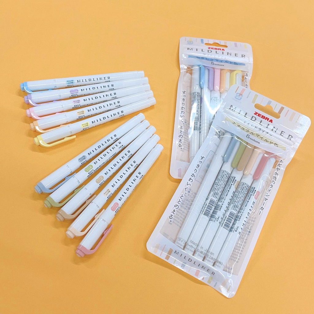 Zebra Mildliner Double Sided Highlighters - Mild Pastel
