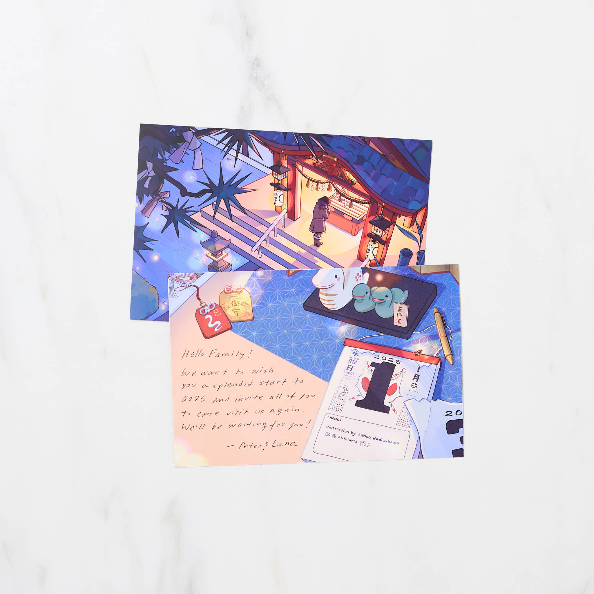 "A Quiet New Years" Postcard by Alithia / Bungu