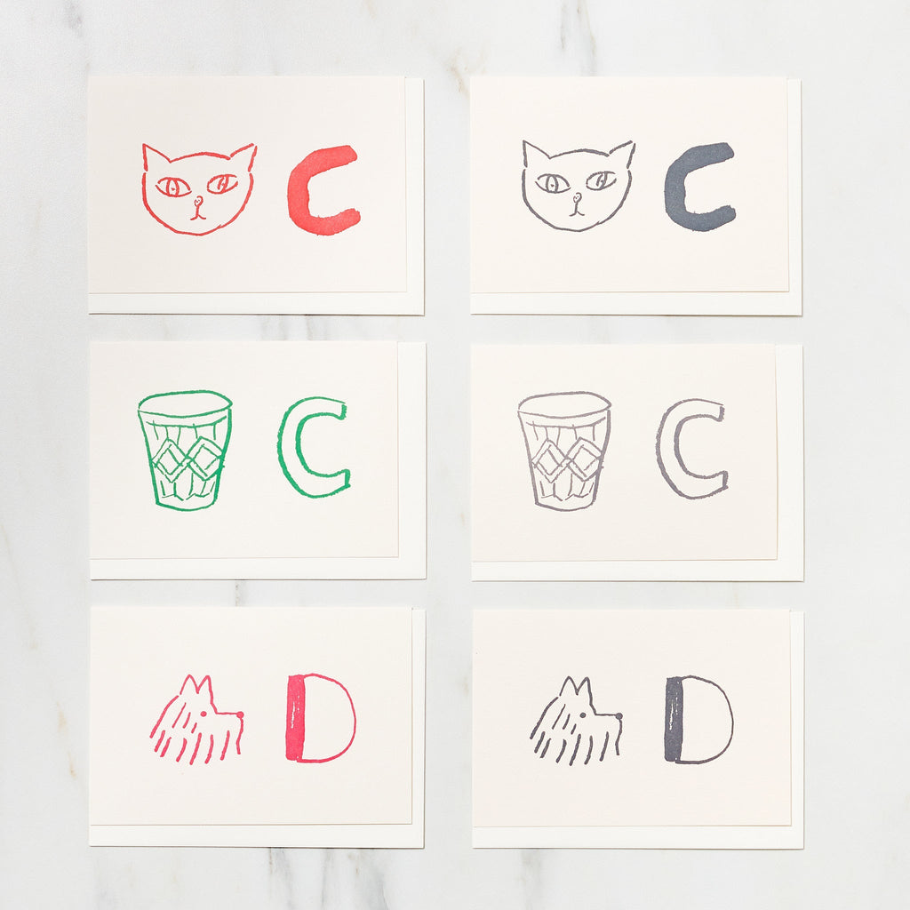 Alphabet Motif Izumi Shiokawa Card / Letterpress Letters