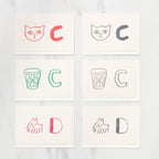 Alphabet Motif Izumi Shiokawa Card / Letterpress Letters