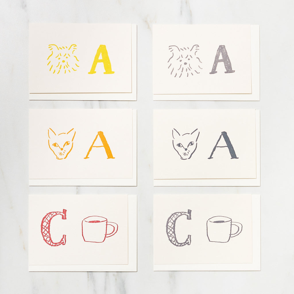 Alphabet Motif Izumi Shiokawa Card / Letterpress Letters