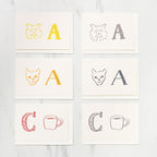 Alphabet Motif Izumi Shiokawa Card / Letterpress Letters