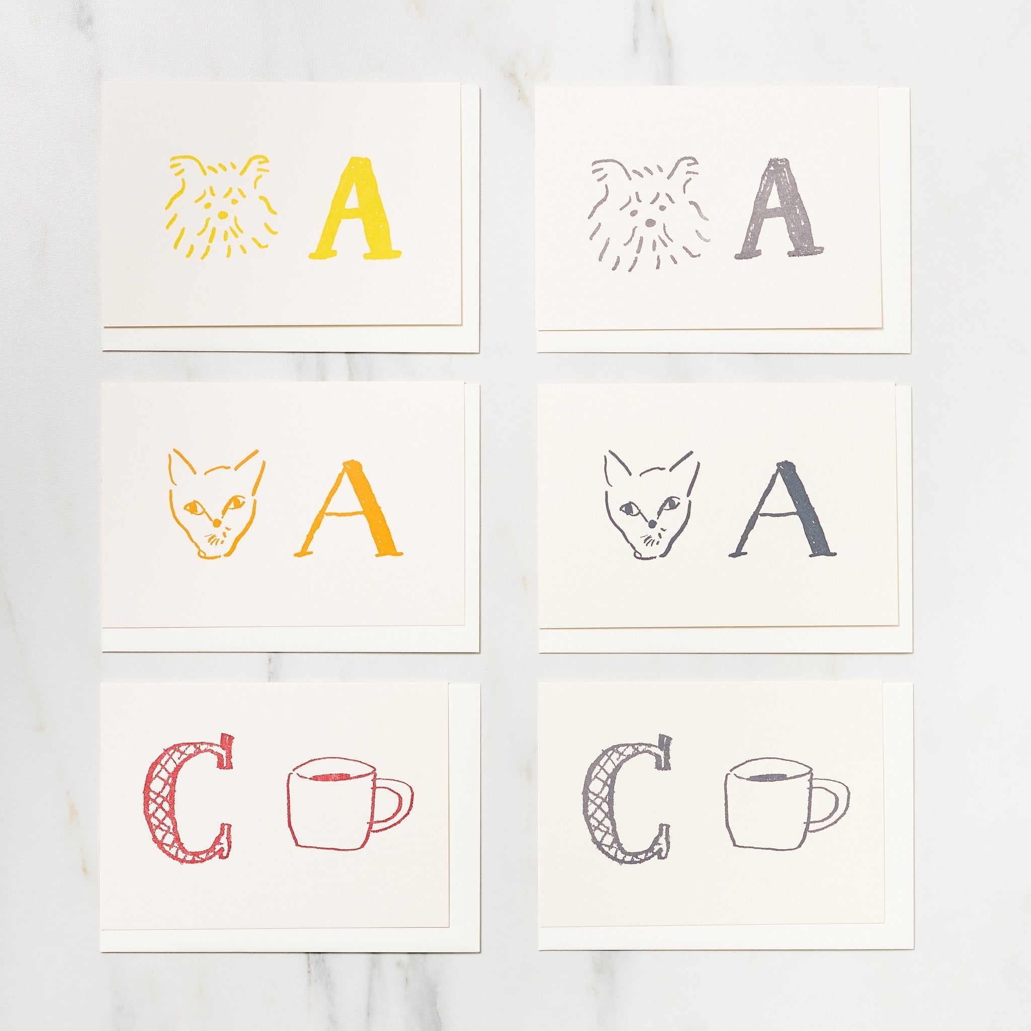 Alphabet Motif Izumi Shiokawa Card / Letterpress Letters
