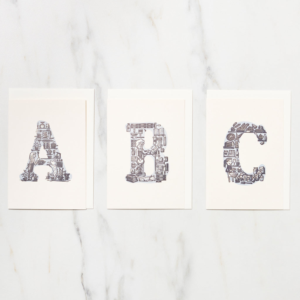 Alphabet Motif Takayo Akiyama Card / Letterpress Letters