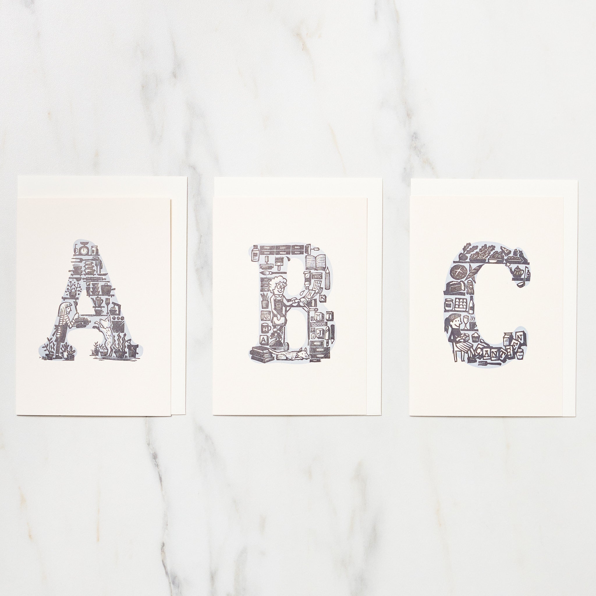 Alphabet Motif Takayo Akiyama Card / Letterpress Letters