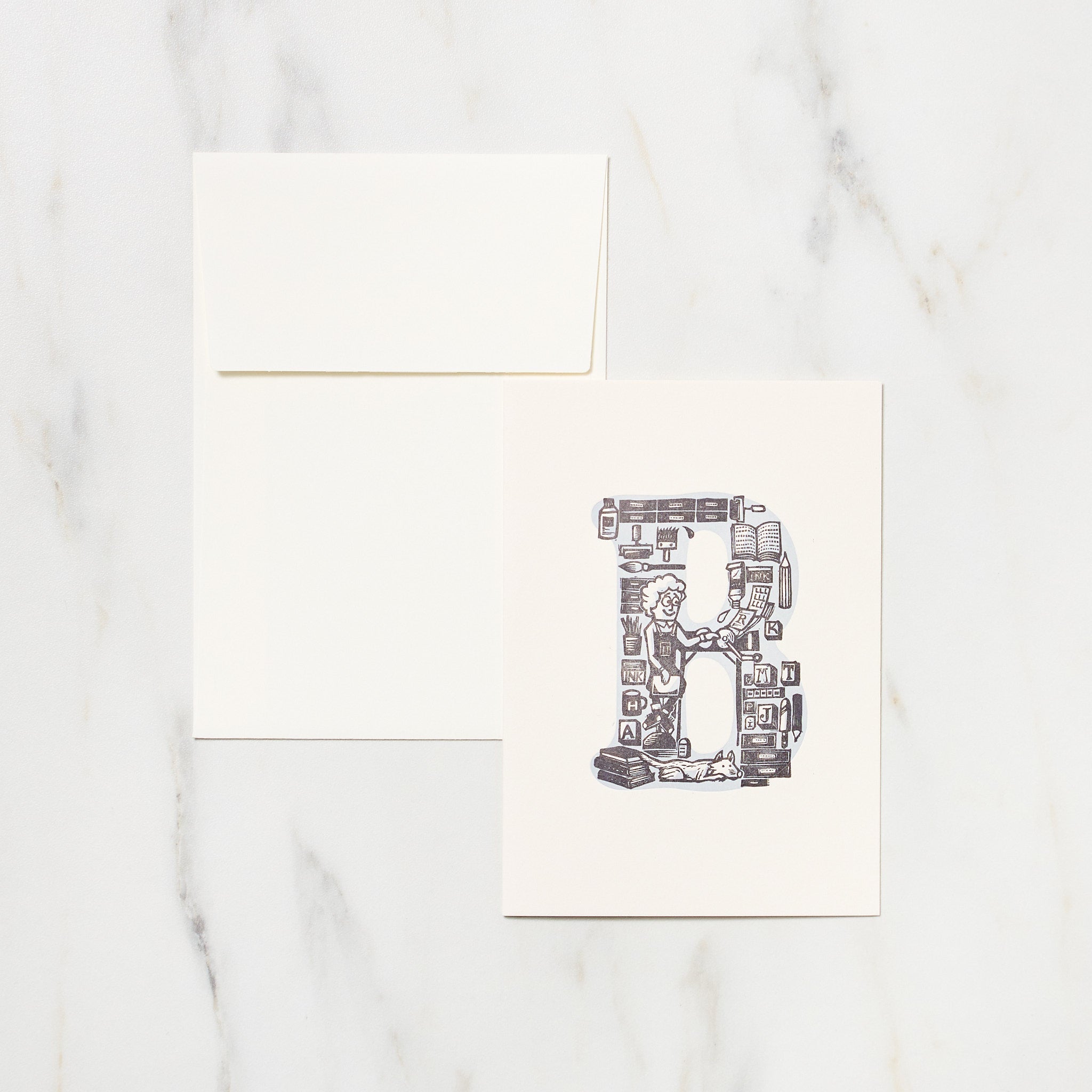 Alphabet Motif Takayo Akiyama Card / Letterpress Letters