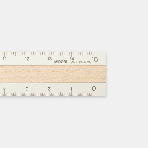 Aluminum & Wood Rulers 15cm / MIDORI