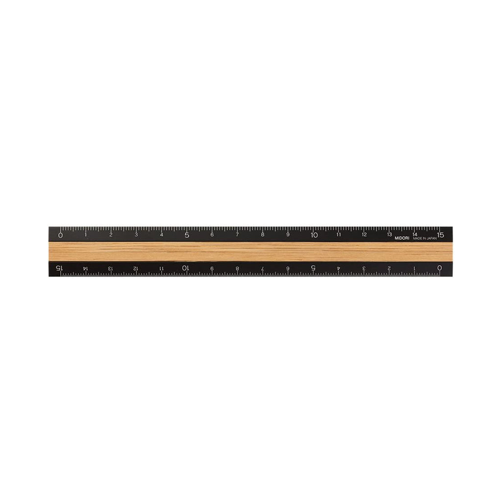 Aluminum & Wood Rulers 15cm / MIDORI