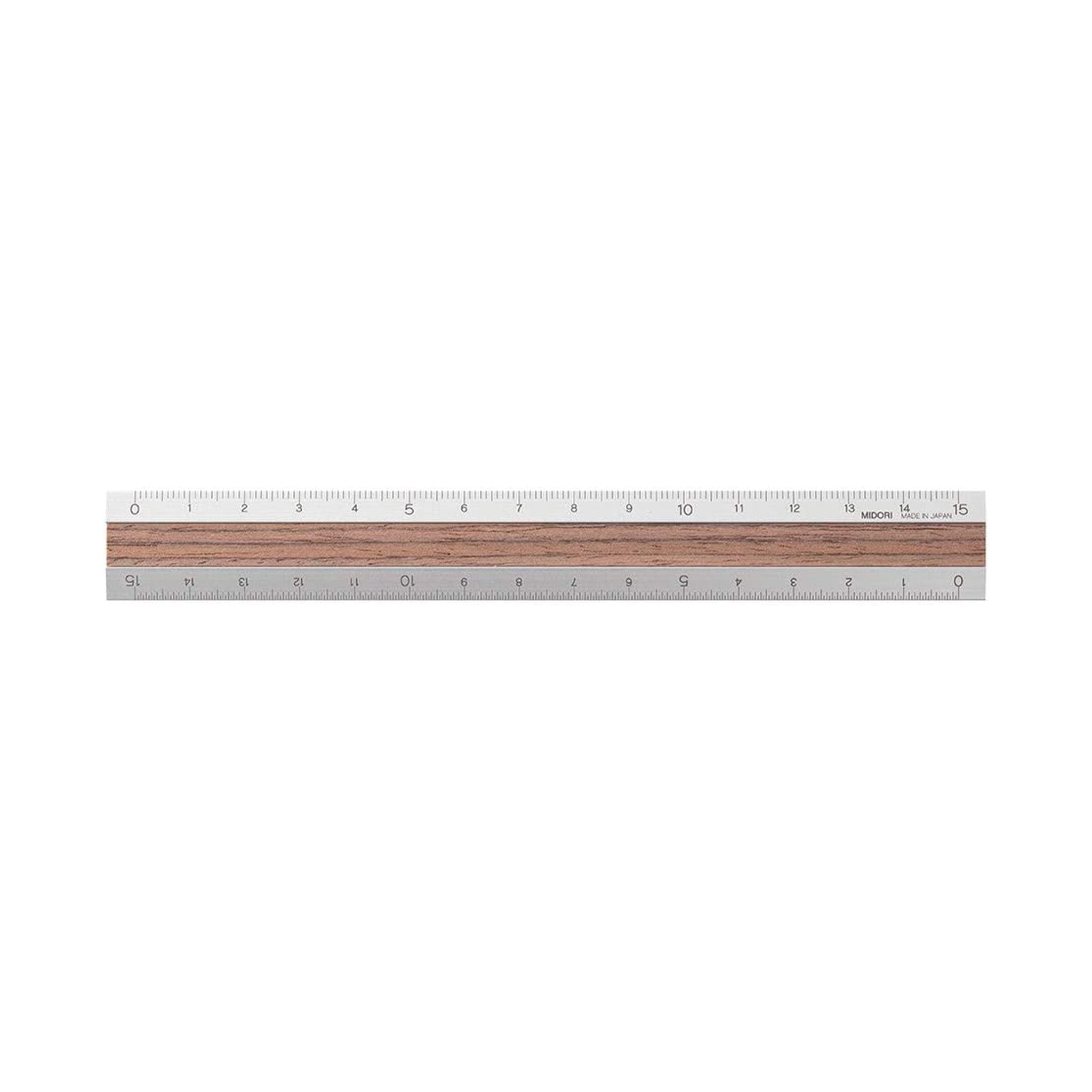 Aluminum & Wood Rulers 15cm / MIDORI