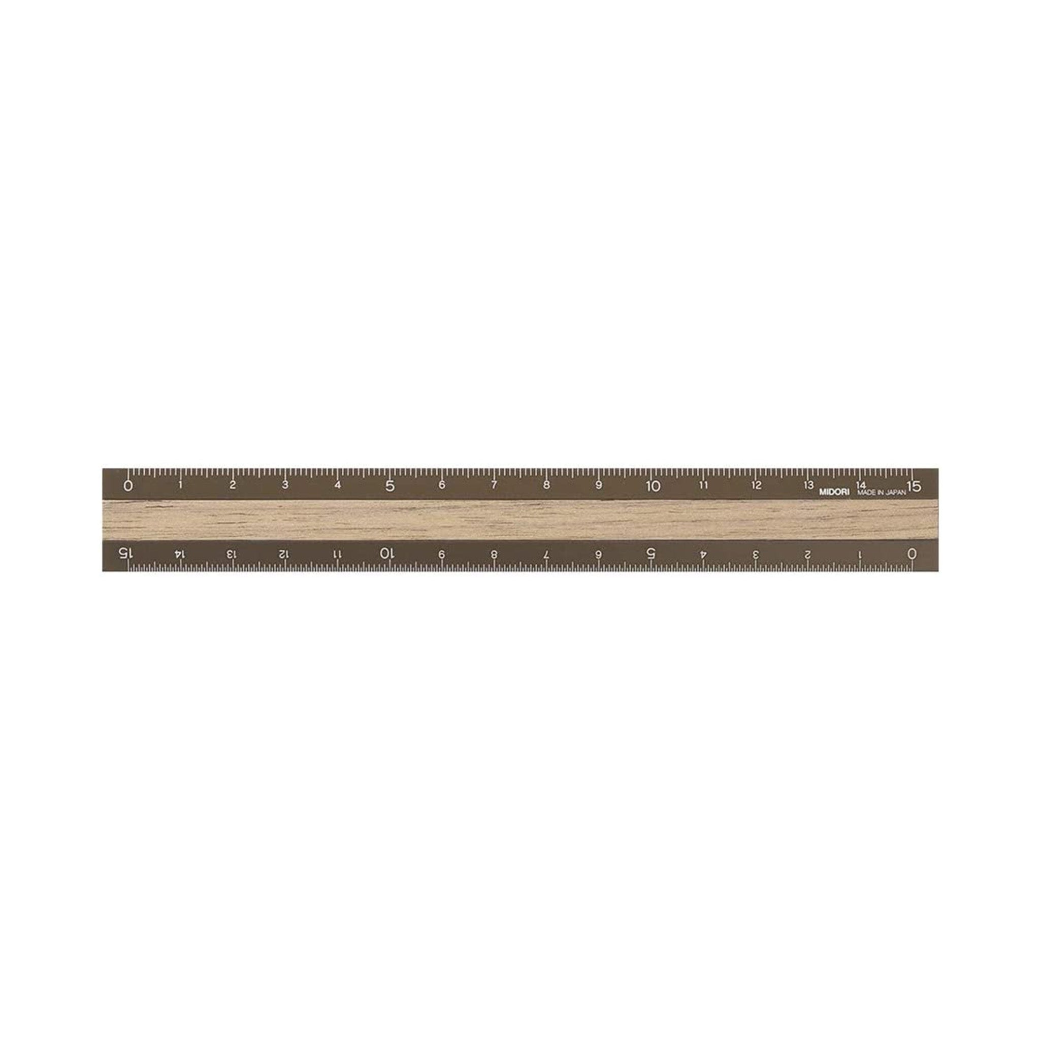 Aluminum & Wood Rulers 15cm / MIDORI