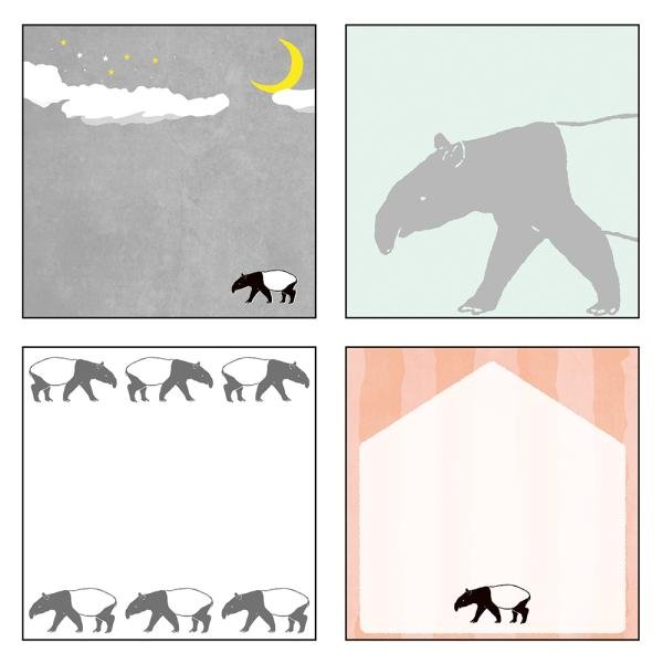 Animal Series Square Memo Pad / GreenFlash